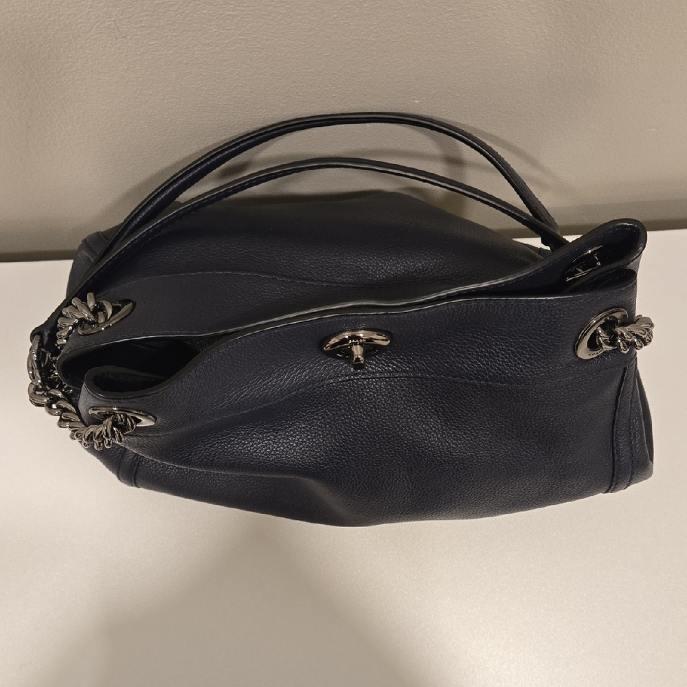 Coach Midnight Blue Leather Shoulder Bag - Picture 7 of 16